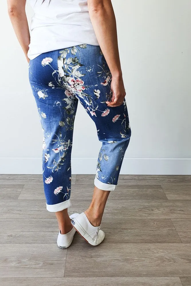 Italian Cartel Venice Floral Pant Denim