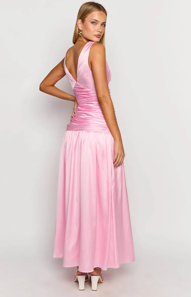 Jalyn Pink Gathered Maxi Dress