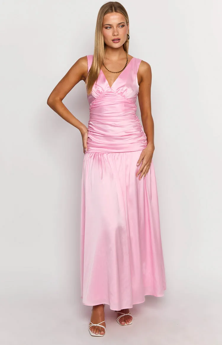 Jalyn Pink Gathered Maxi Dress