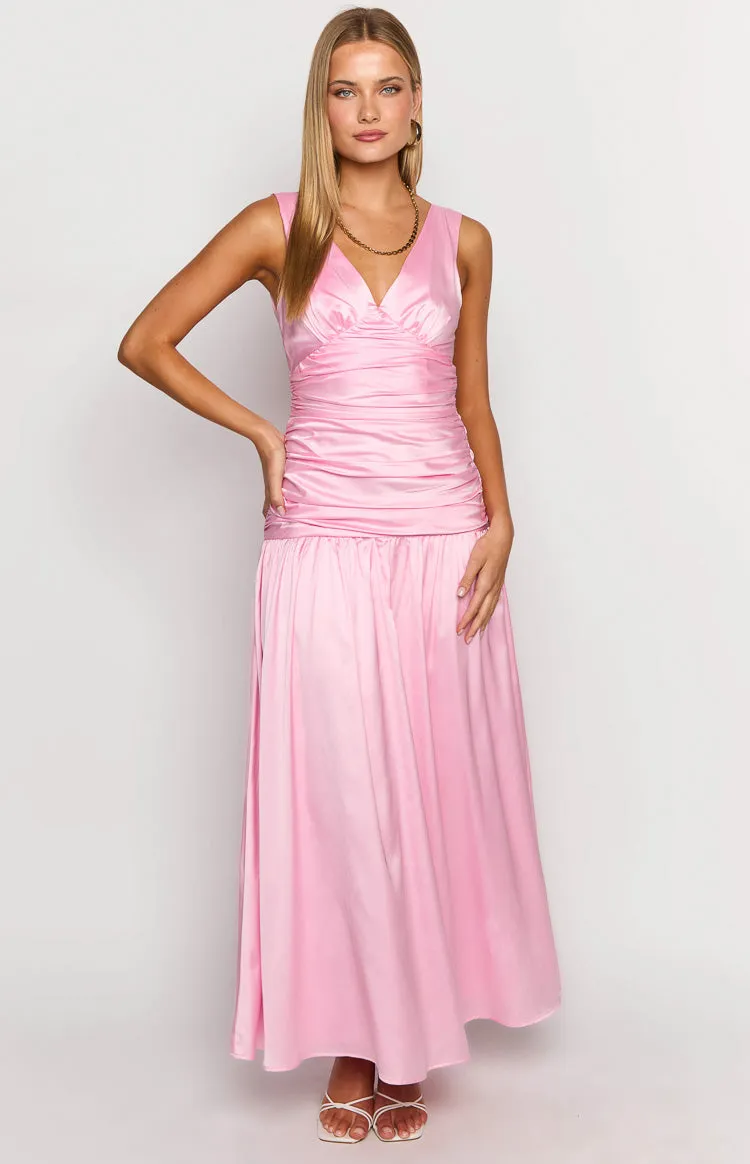 Jalyn Pink Gathered Maxi Dress