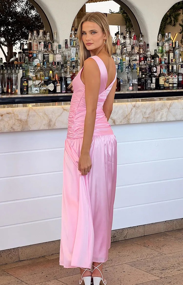 Jalyn Pink Gathered Maxi Dress