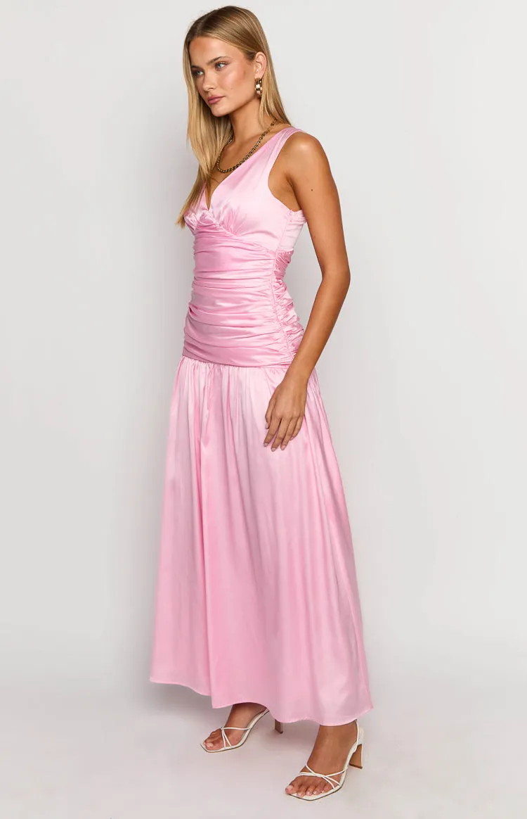 Jalyn Pink Gathered Maxi Dress