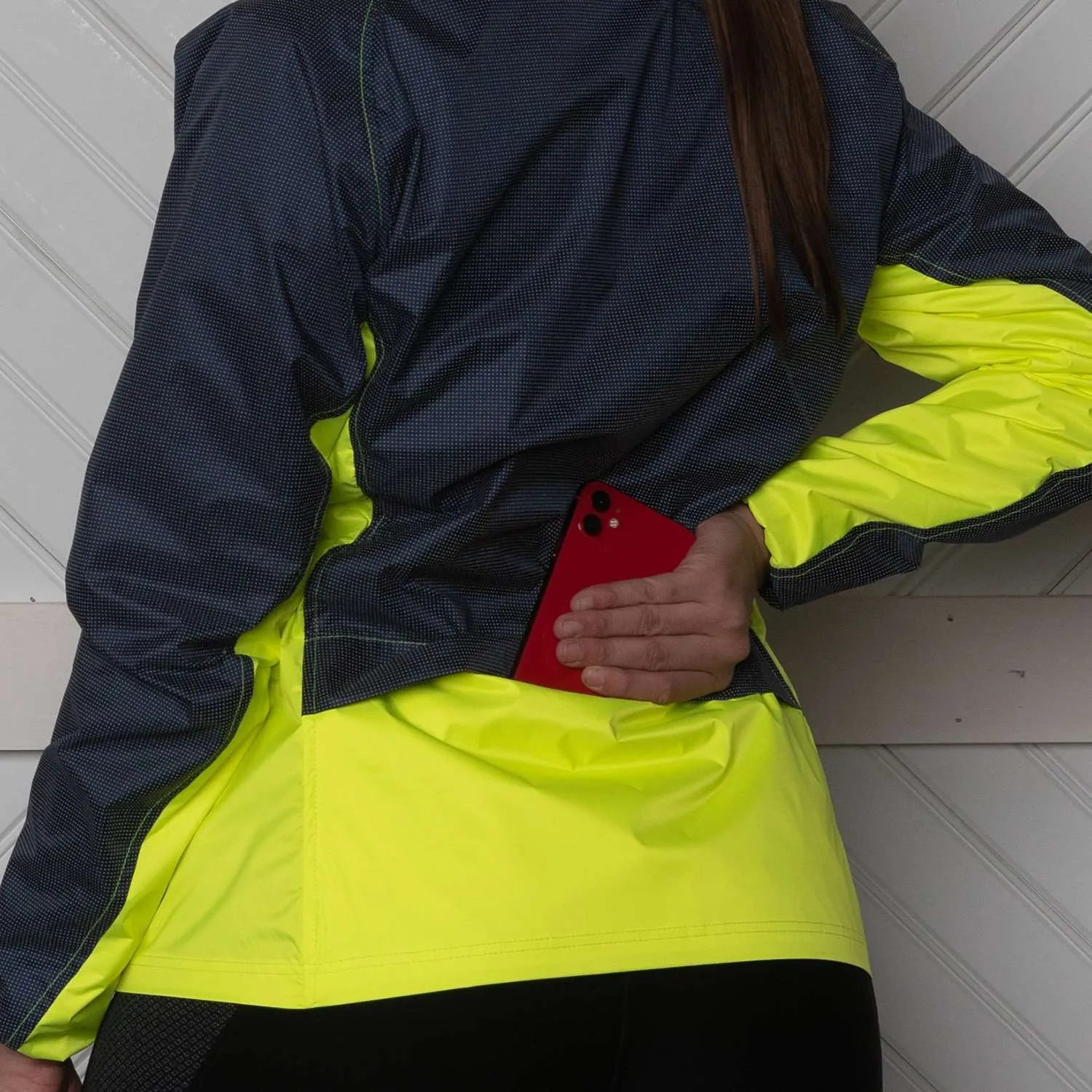 Jamestown Women's Reflective Jacket in Navy / Flo Lime