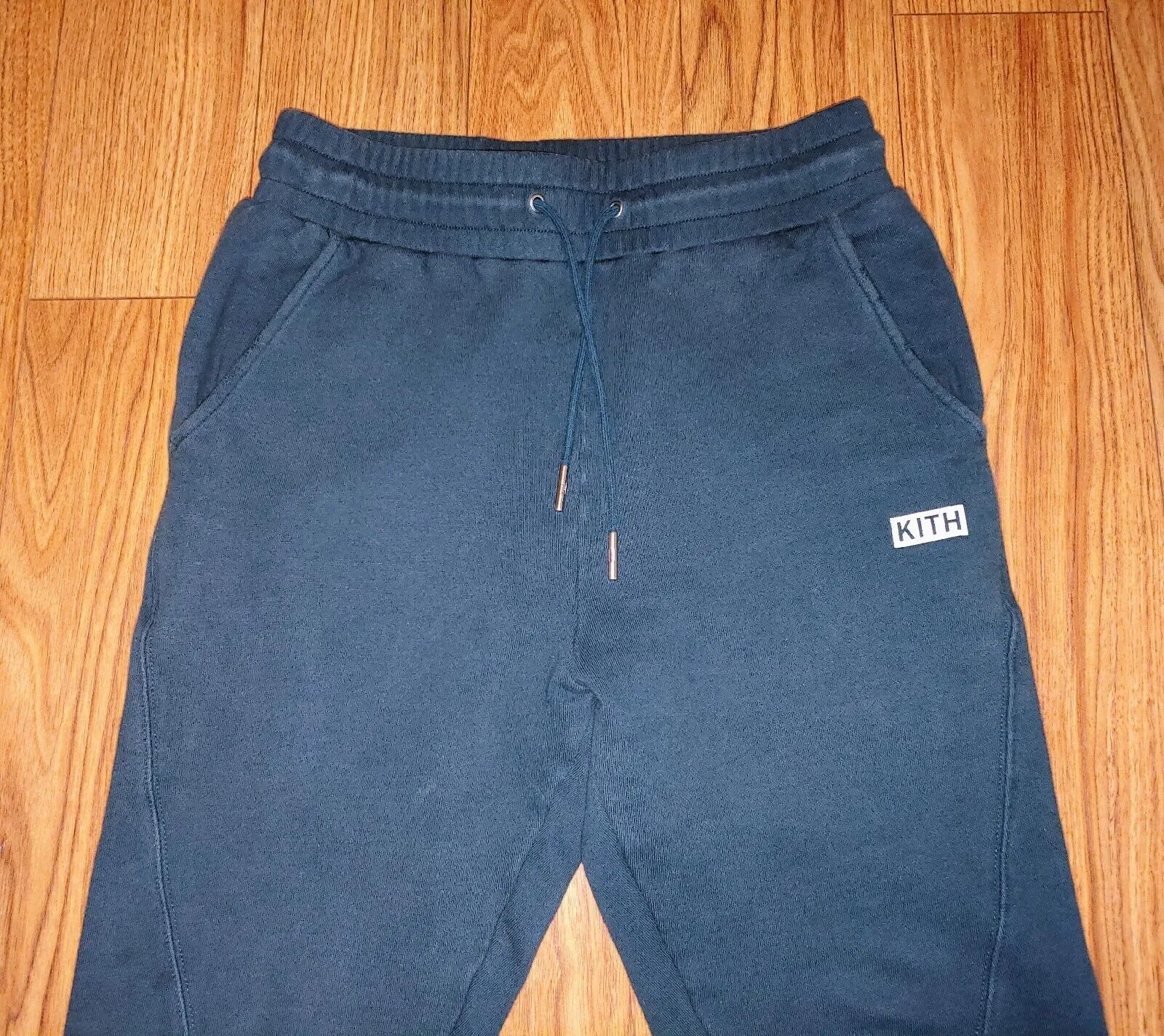 KITH Dark Women's Preloved Teal Joggers Midweight Fleece Tapered Sweatpants Size XS