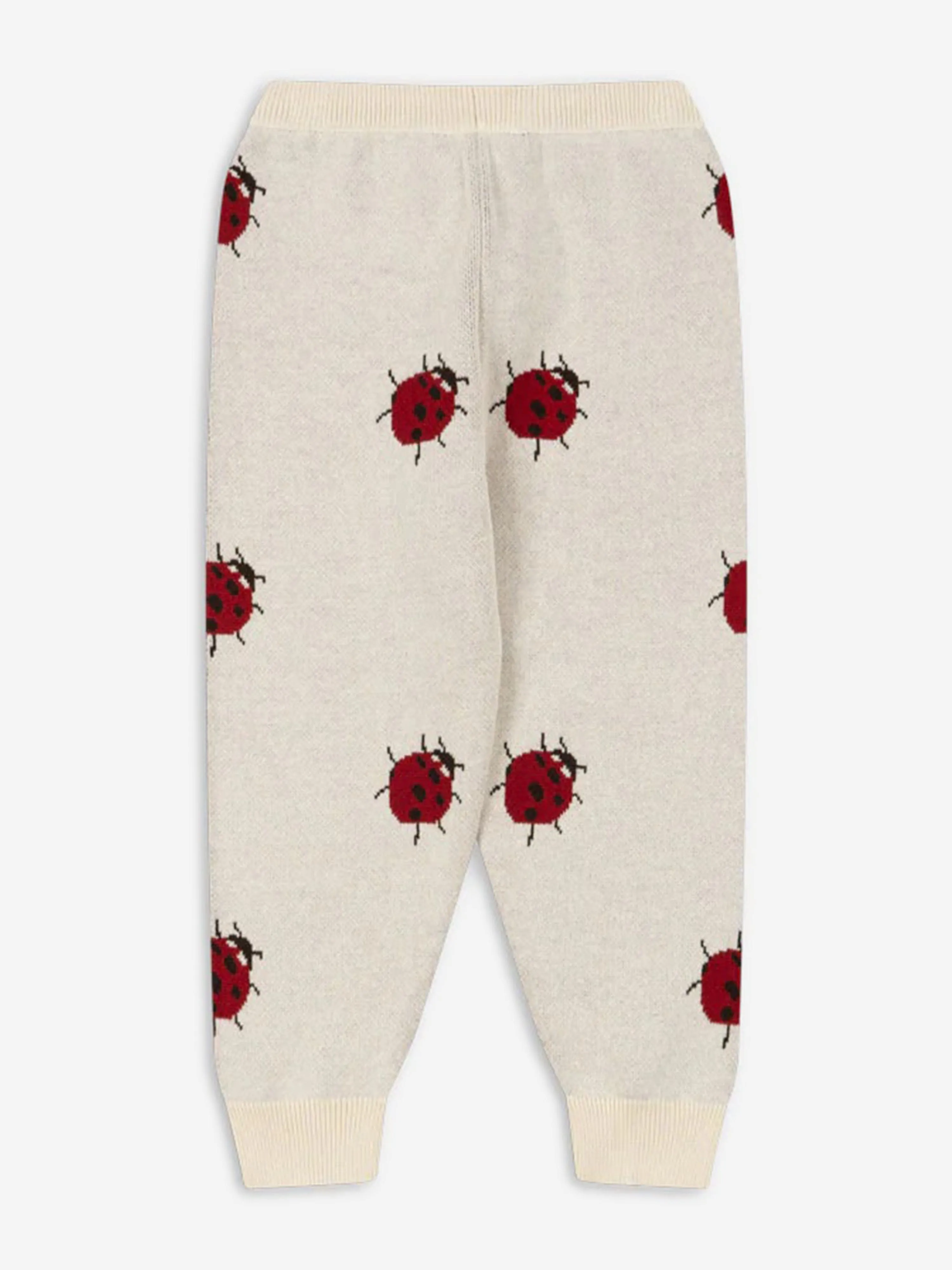 Konges Sløjd Girls Lapis Ladybug Knit Pants in Ivory