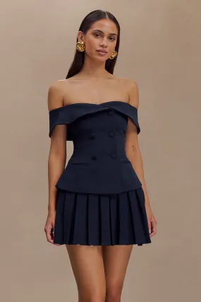 Krista Strapless Suiting Top - Navy