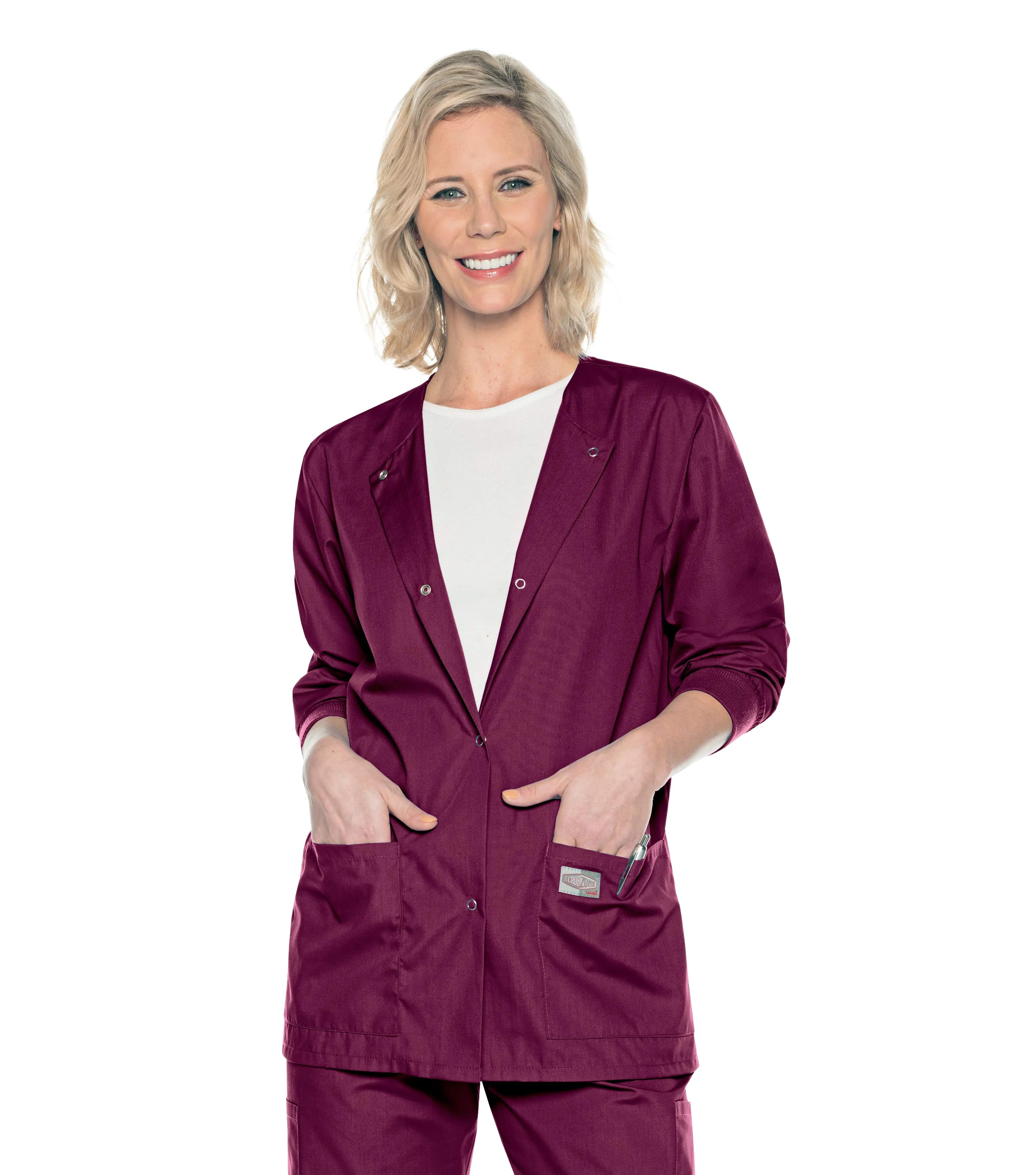 Landau Scrub Zone Women's Warm-Up Scrub Jacket