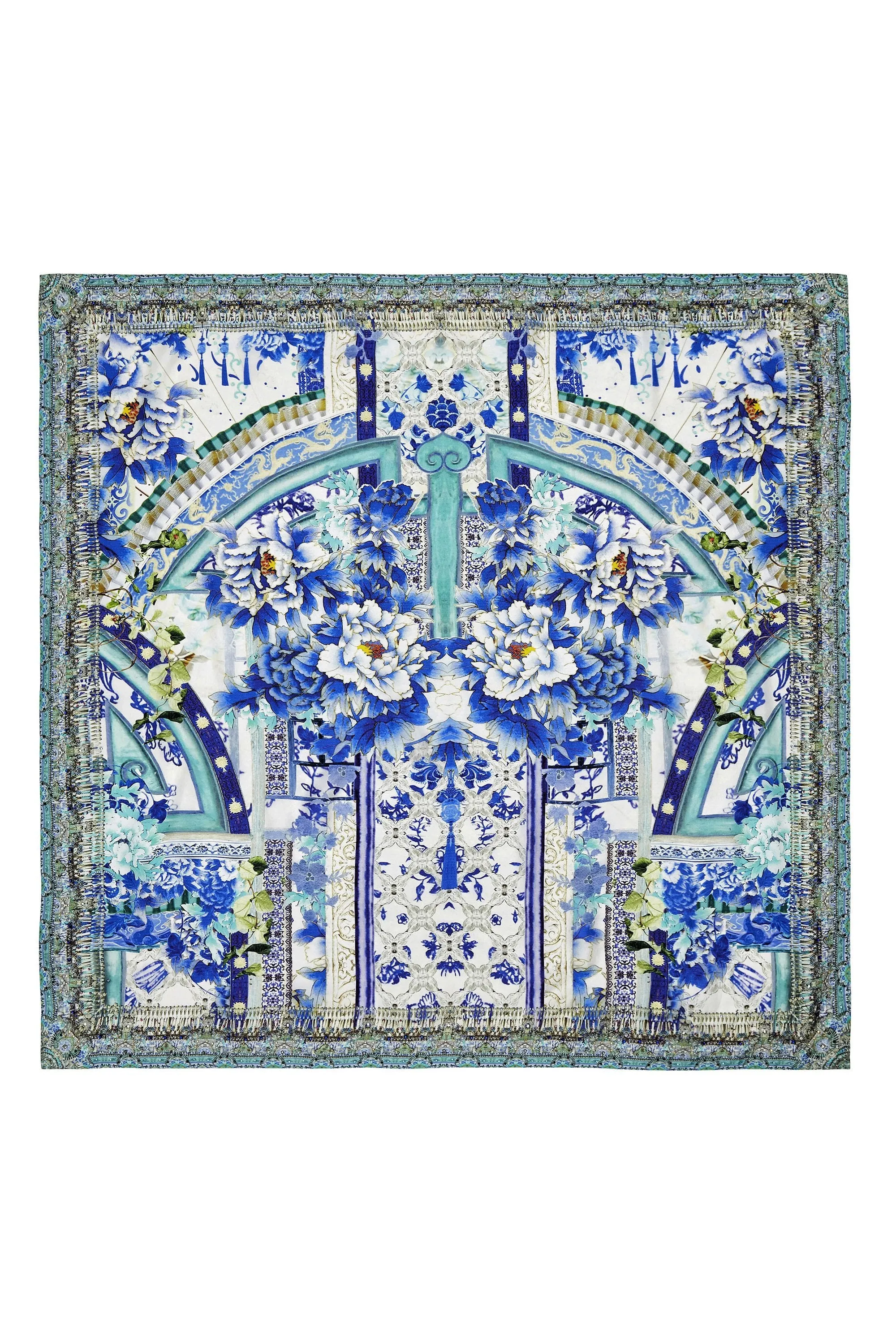 LARGE SQUARE SCARF PORCELAIN PARADISE