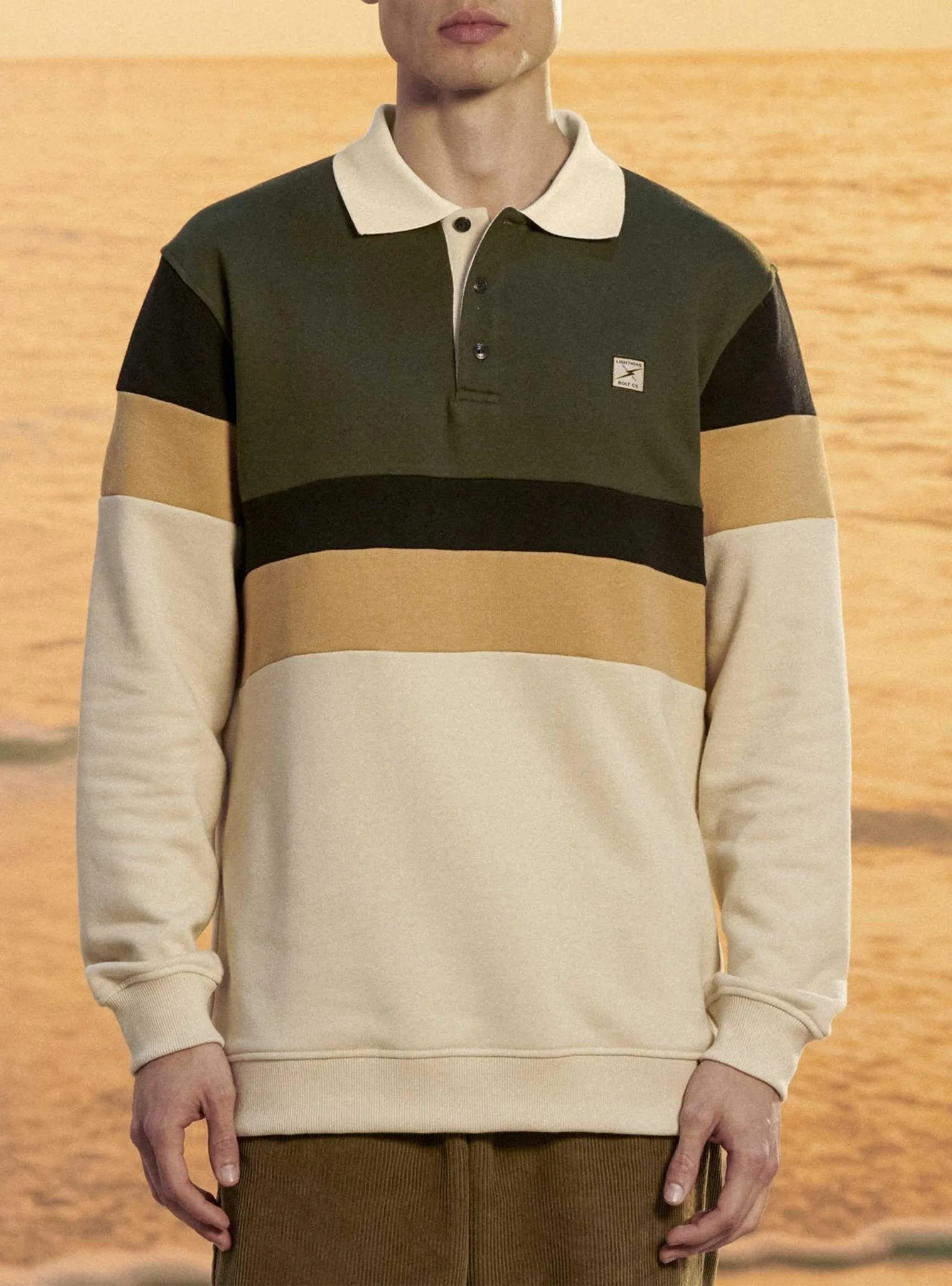 LONG SLEEVE POLO SWEATSHIRT