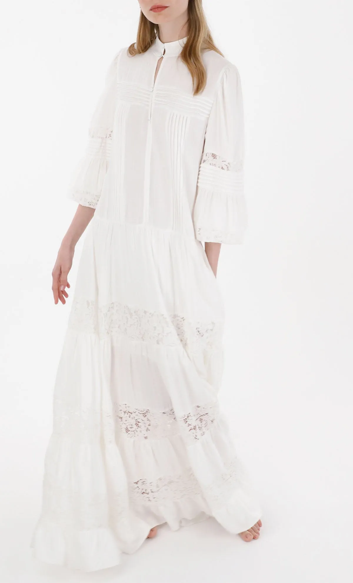 Matricaria Off White Maxi Dress