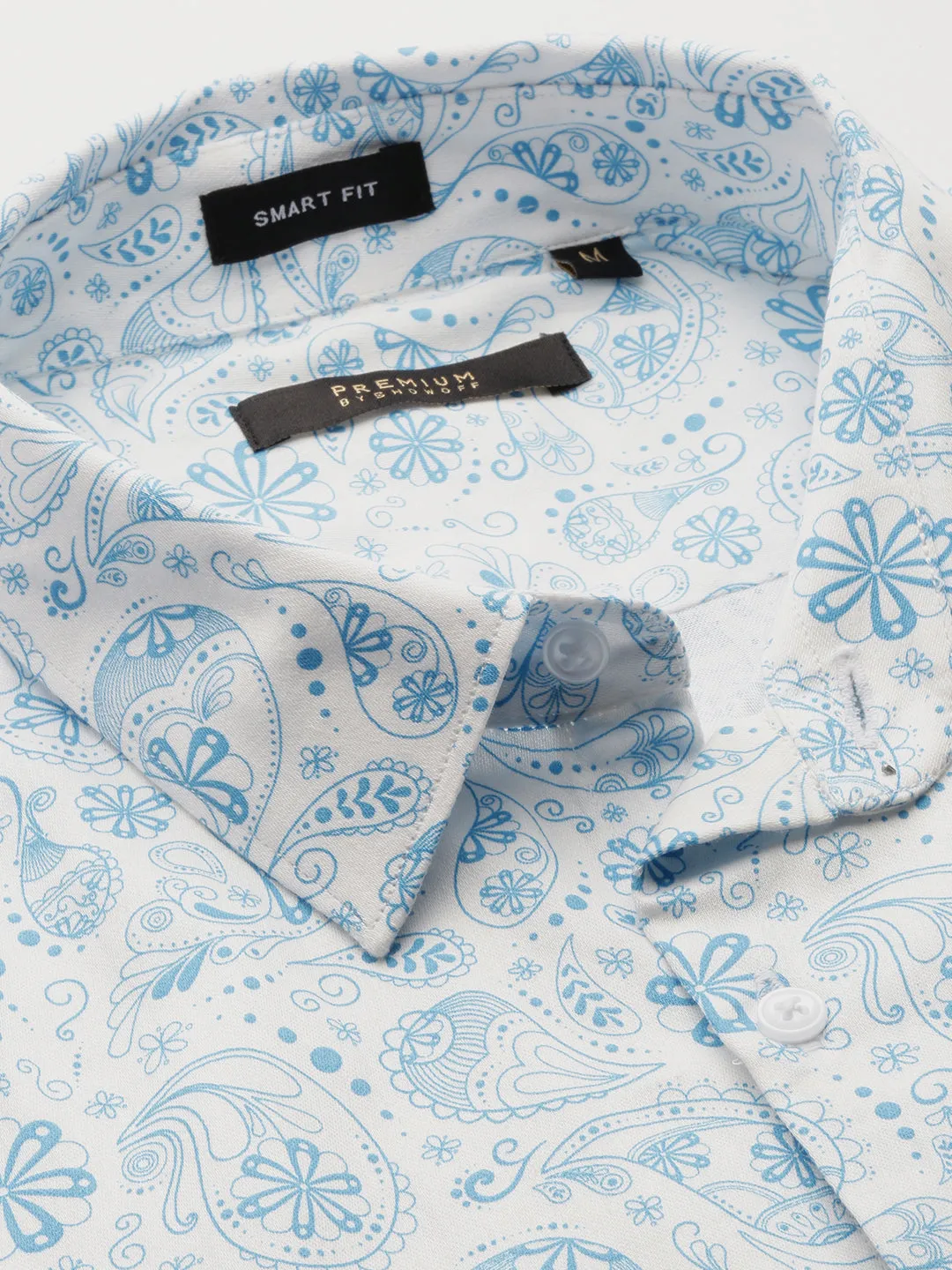 Men Blue Printed Casual Casual Shirts