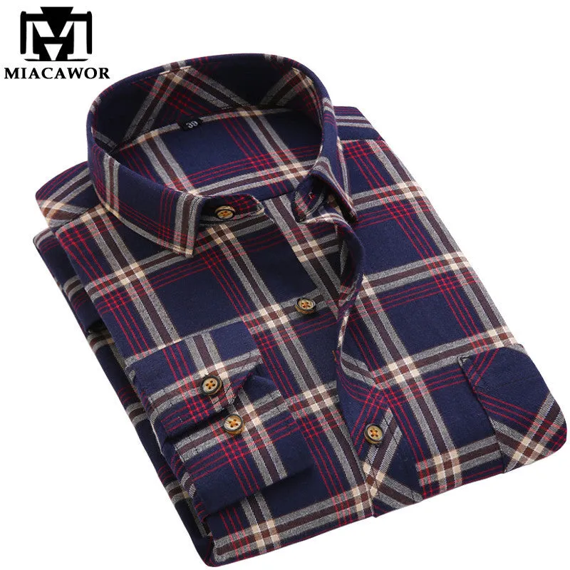 Men Shirt New Brand Casual Plaid Shirts British Style Chemise Homme Spring Long Sleeve.