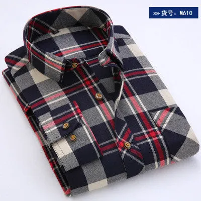 Men Shirt New Brand Casual Plaid Shirts British Style Chemise Homme Spring Long Sleeve.