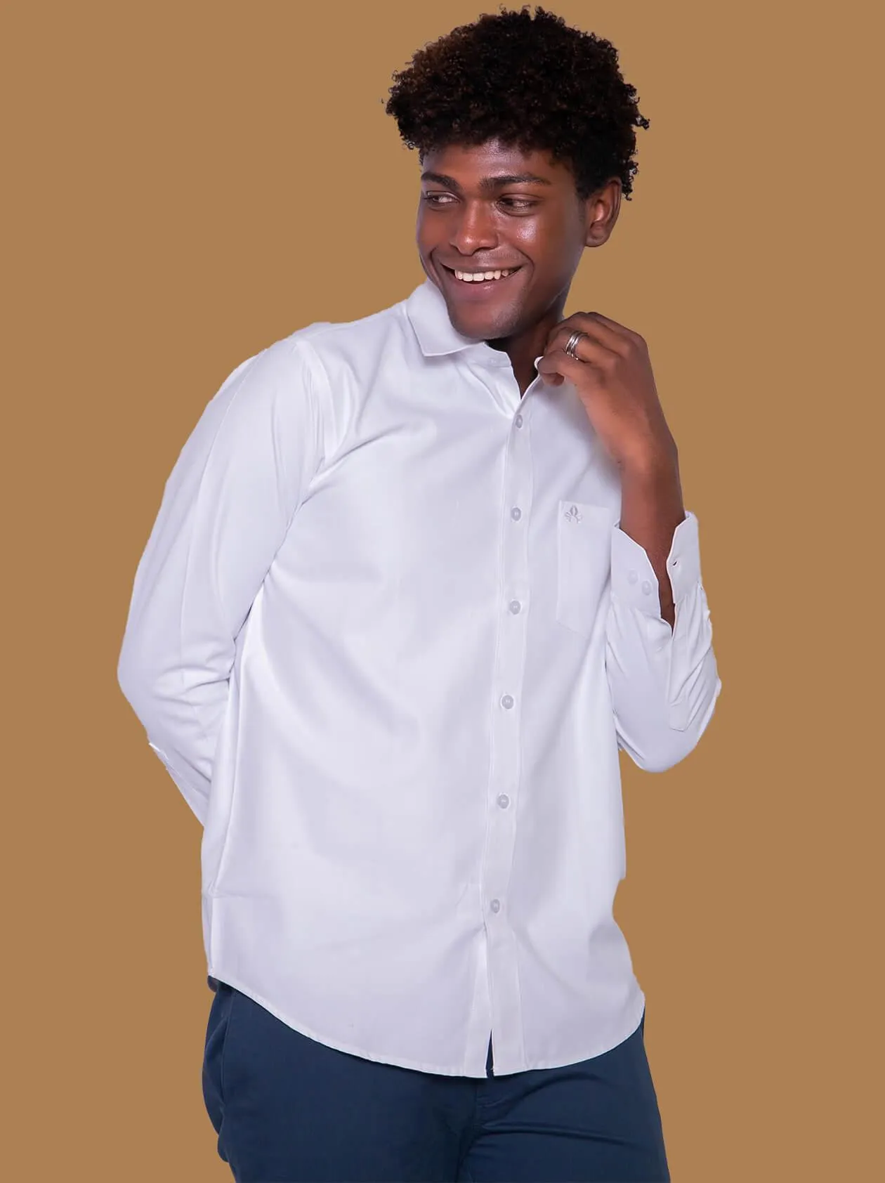 Men White Formal Shirt (GBMFRML9007F)