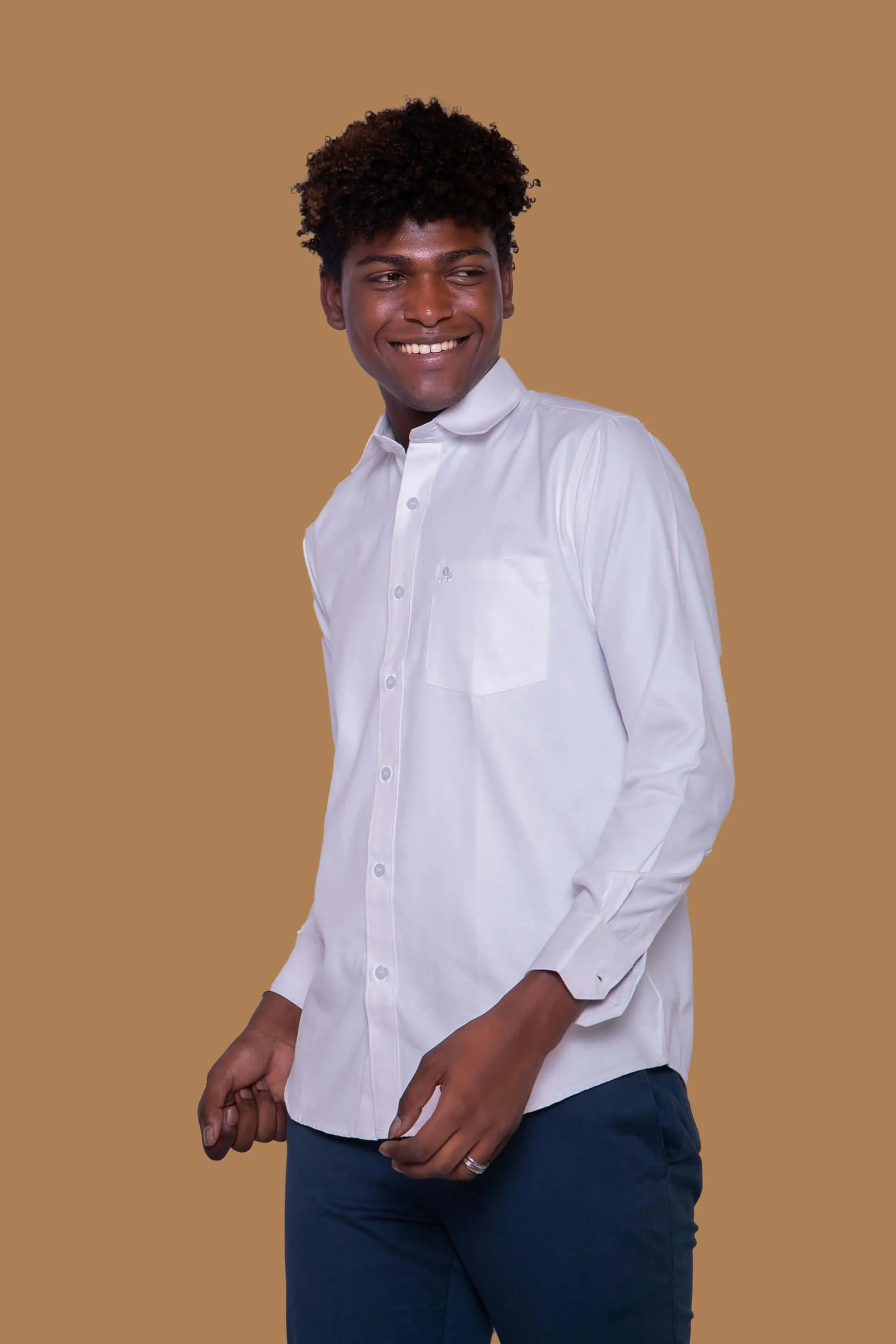 Men White Formal Shirt (GBMFRML9007F)