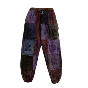 Men's Stonewashed Cotton Bohemian Vintage Yoga Ethnic Print Patchwork Harem Pants #2