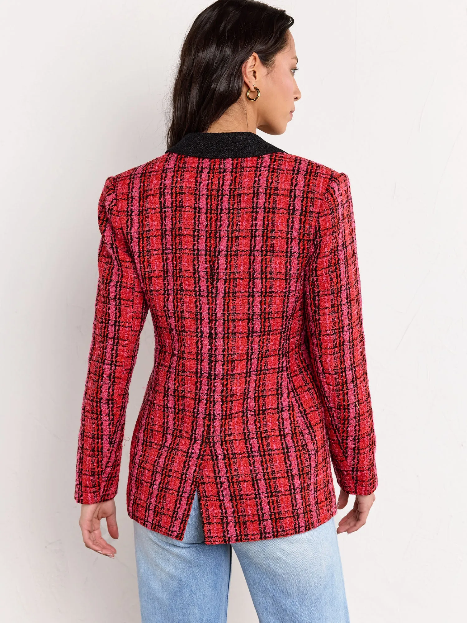 Menswear Tweed Double Breasted Blazer - Aaron & Amber