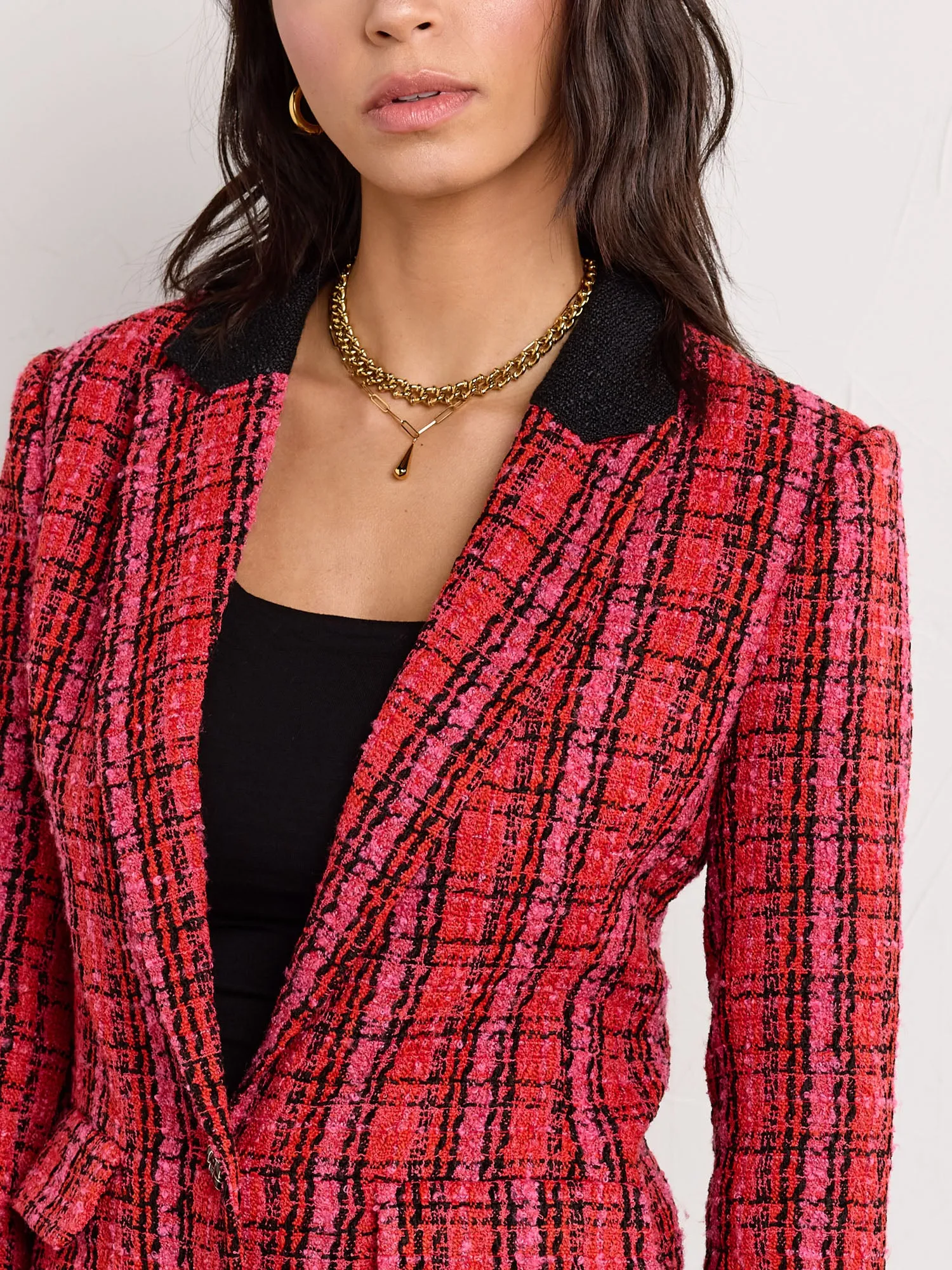 Menswear Tweed Double Breasted Blazer - Aaron & Amber