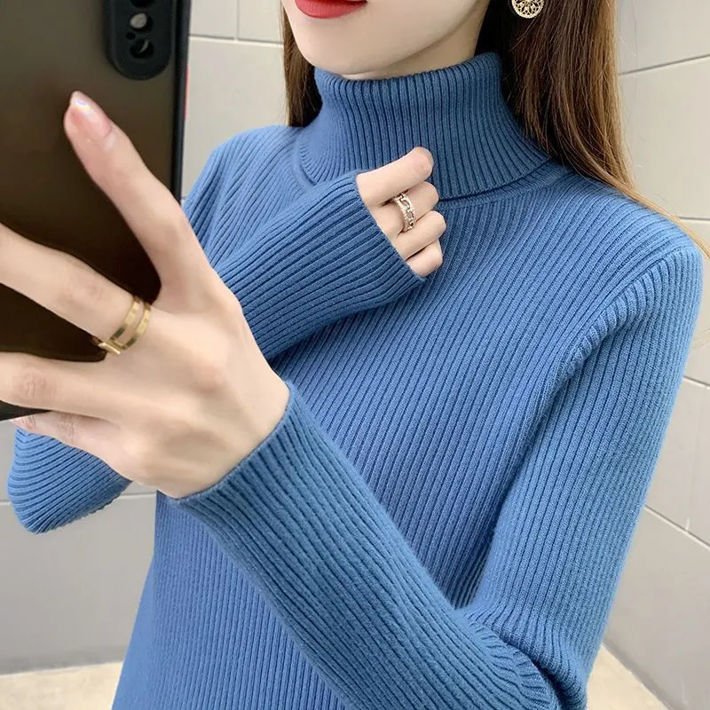 METAVERSMALL Autumn and winter popular slim-fit tight turtleneck inner bottom sweater New new foreign-style versatile long-sleeved knitted sweater