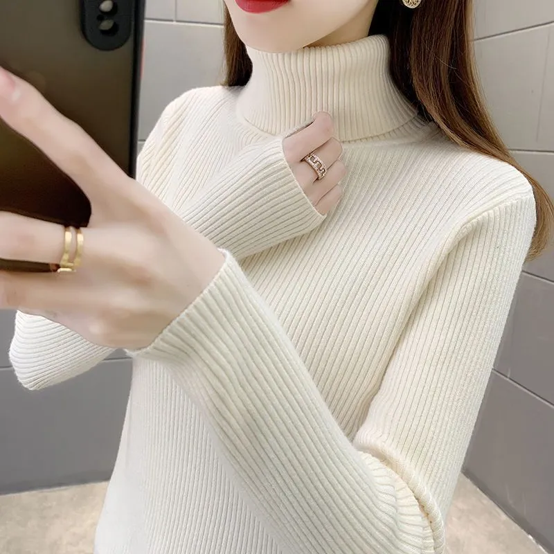 METAVERSMALL Autumn and winter popular slim-fit tight turtleneck inner bottom sweater New new foreign-style versatile long-sleeved knitted sweater