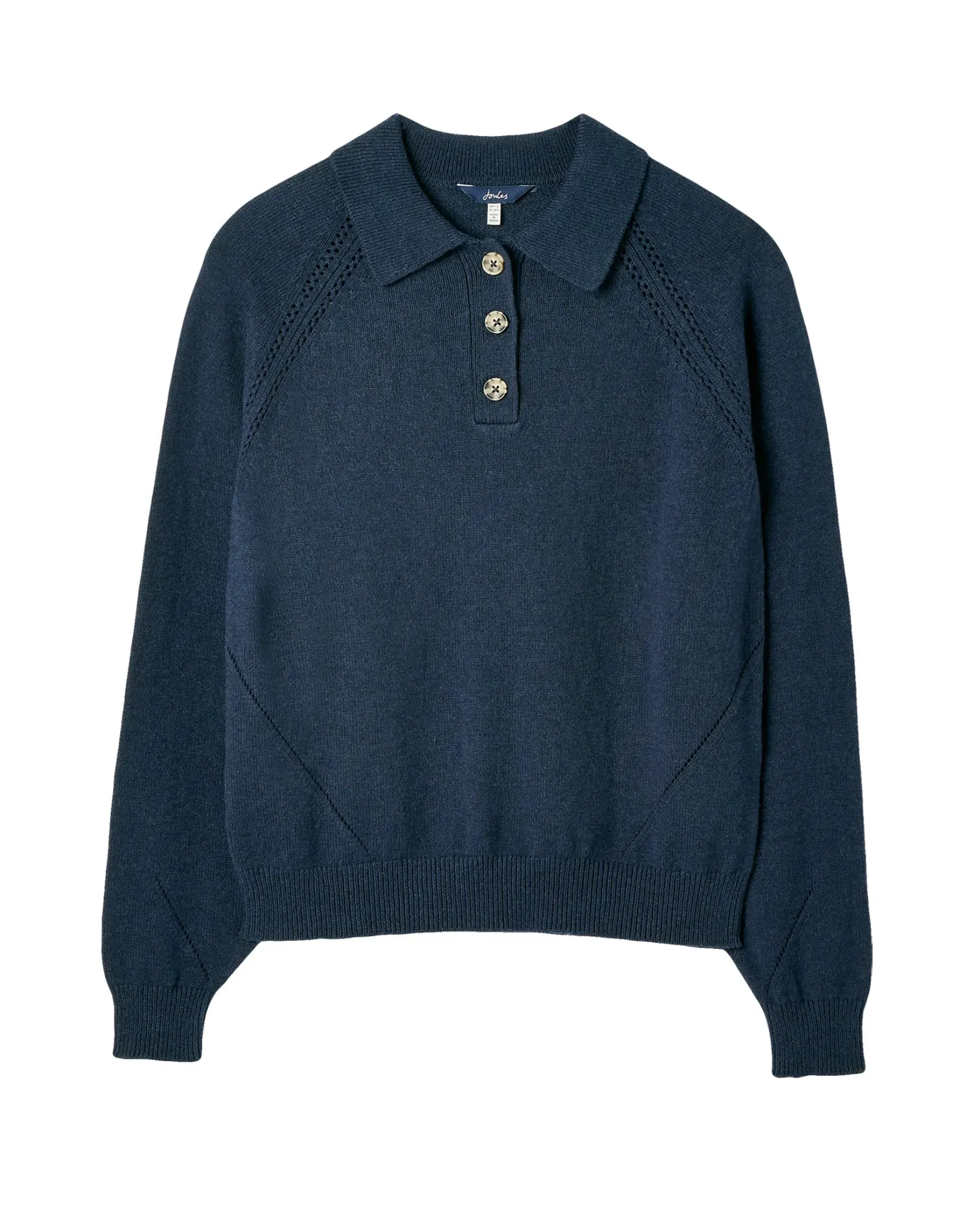 Mia Collared Pointelle Jumper - French Navy