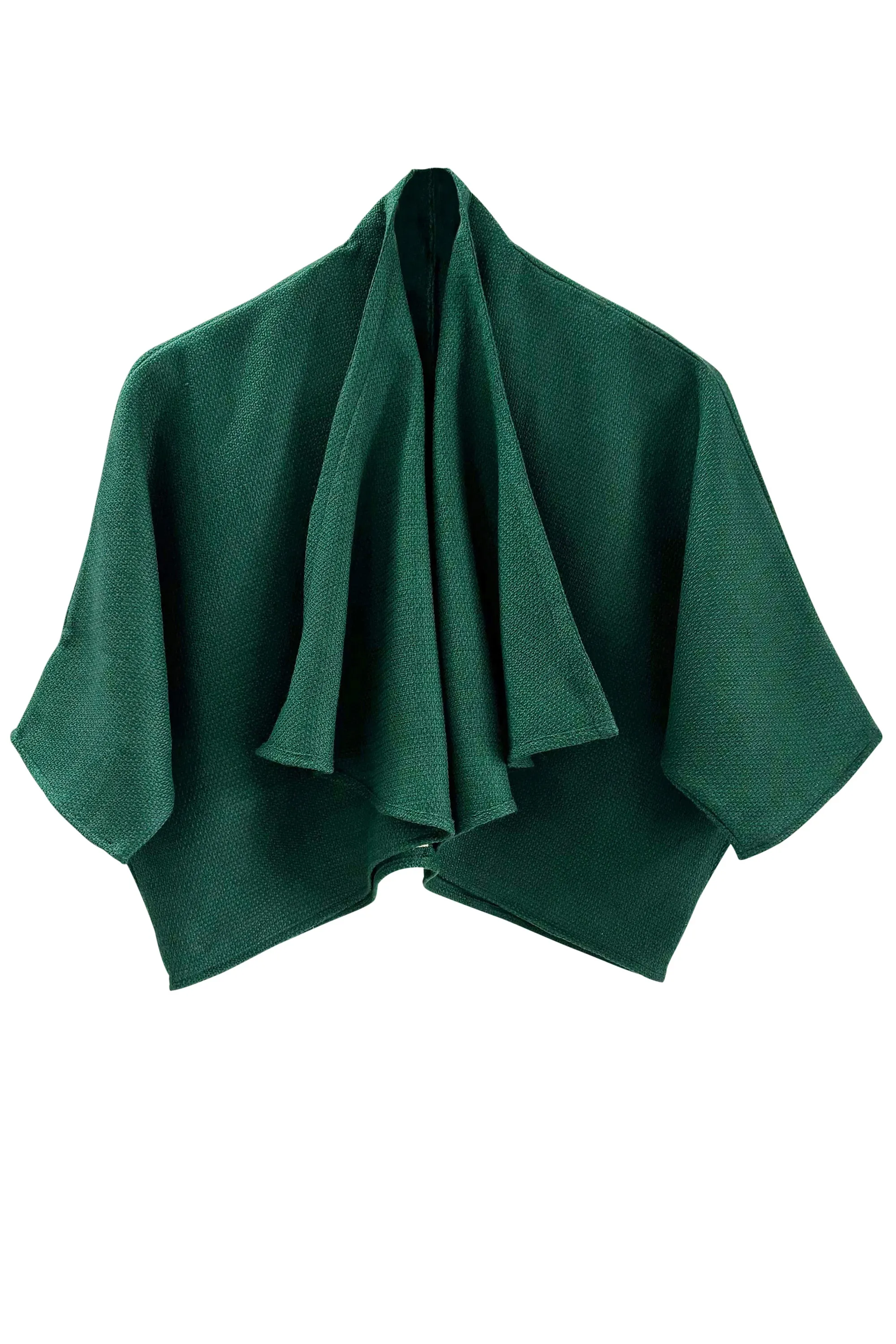 NEW! Wool Waterfall Bolero Emerald Honeycomb