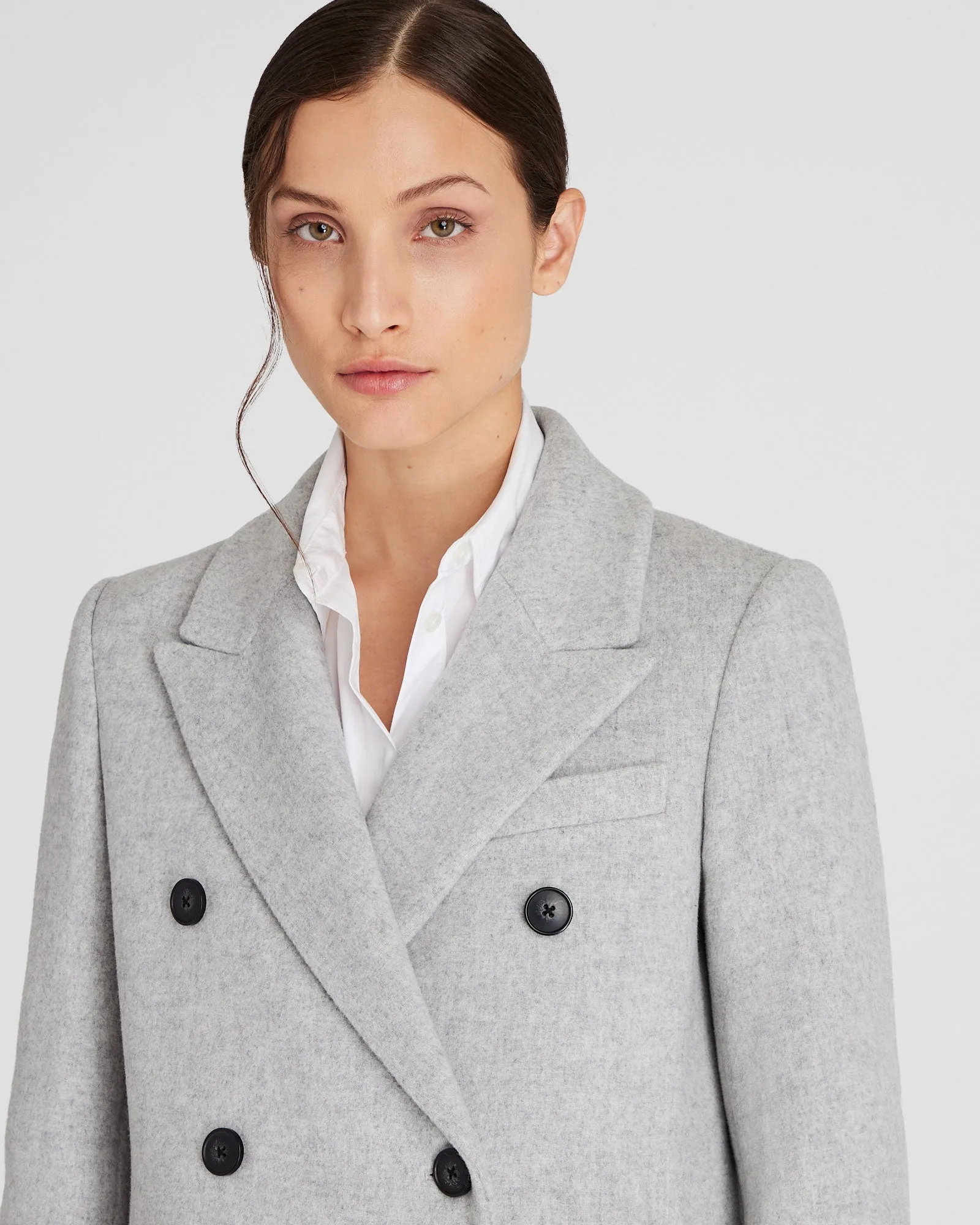 Peak Lapel Double-Breasted Coat