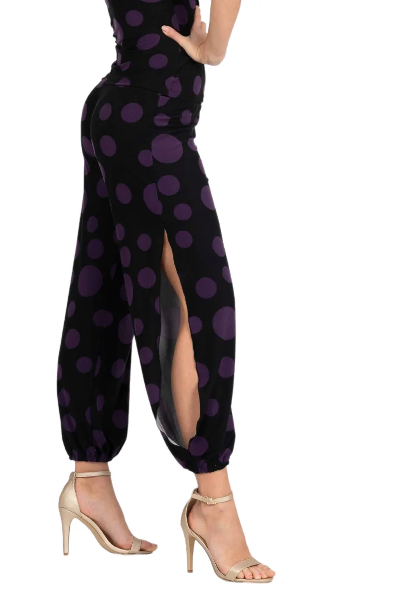 Polka Dot Babucha Tango Pants With Slits