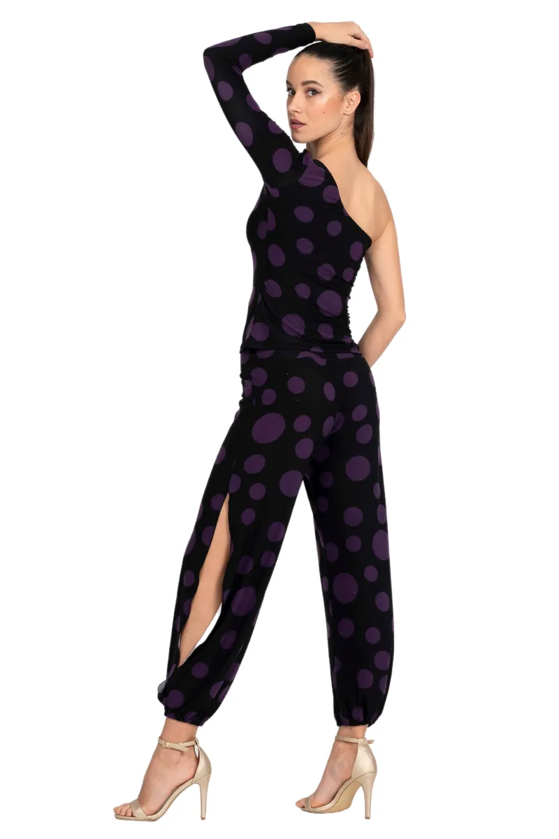 Polka Dot Babucha Tango Pants With Slits