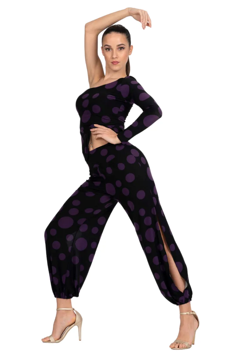 Polka Dot Babucha Tango Pants With Slits