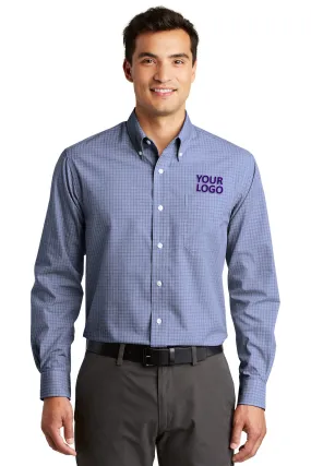 Port Authority Plaid Easy Care Custom Shirts, Navy