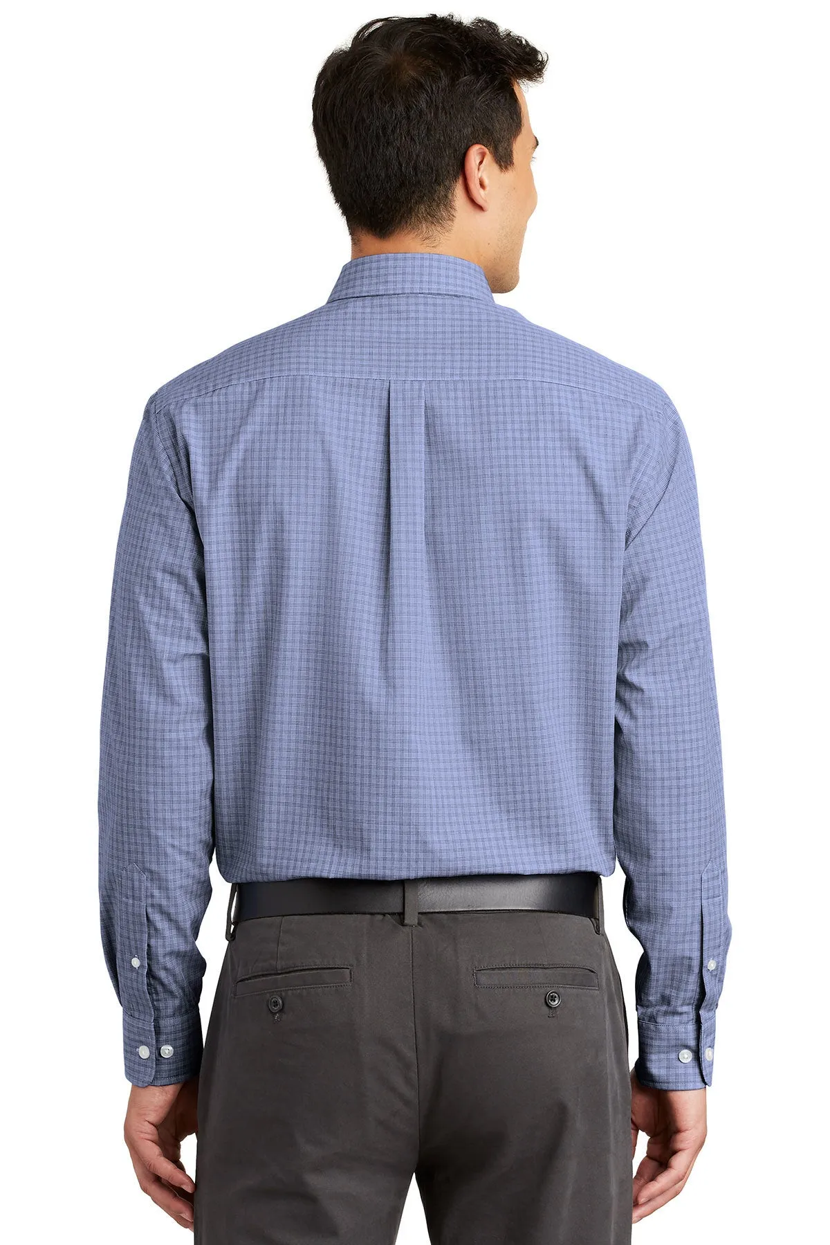 Port Authority Plaid Easy Care Custom Shirts, Navy