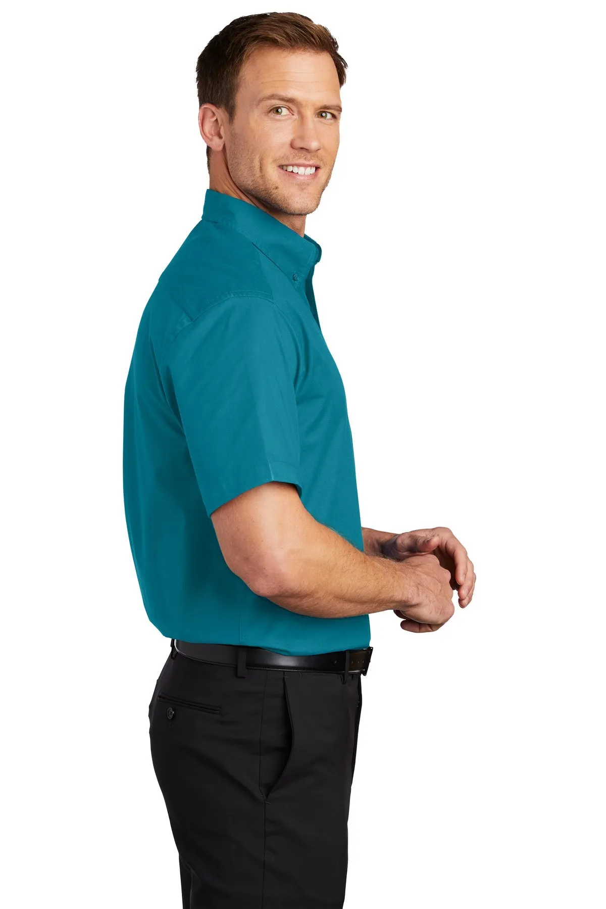 Port Authority Short Sleeve Easy Care Custom Shirts, Teal Green