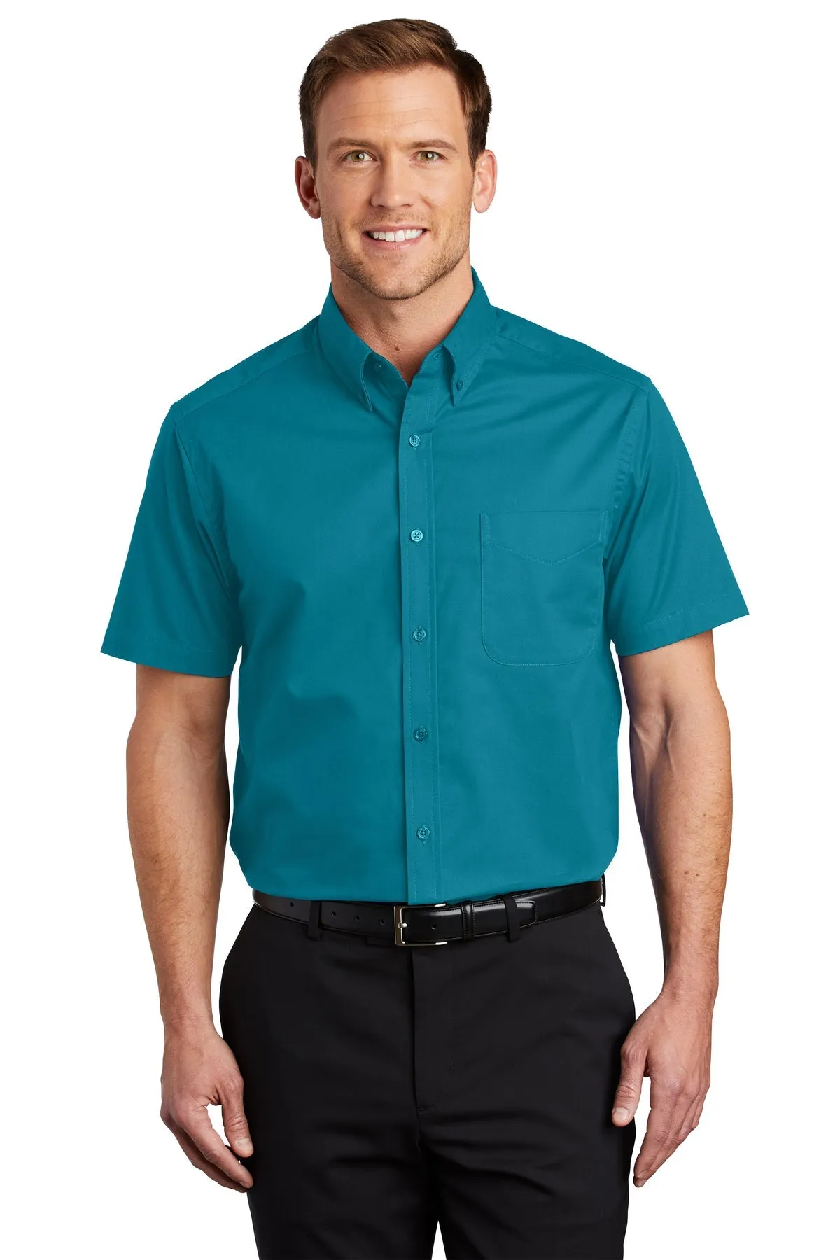 Port Authority Short Sleeve Easy Care Custom Shirts, Teal Green