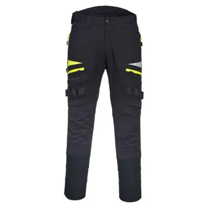 Portwest DX449 Slim Fit 4-Way Stretch Work Trousers Enhanced Visibility- DX449