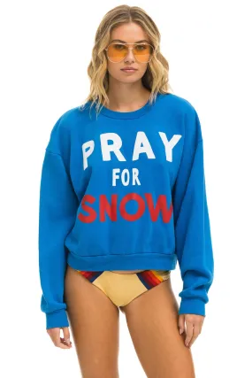 PRAY FOR SNOW RELAXED CREW SWEATSHIRT - OCEAN