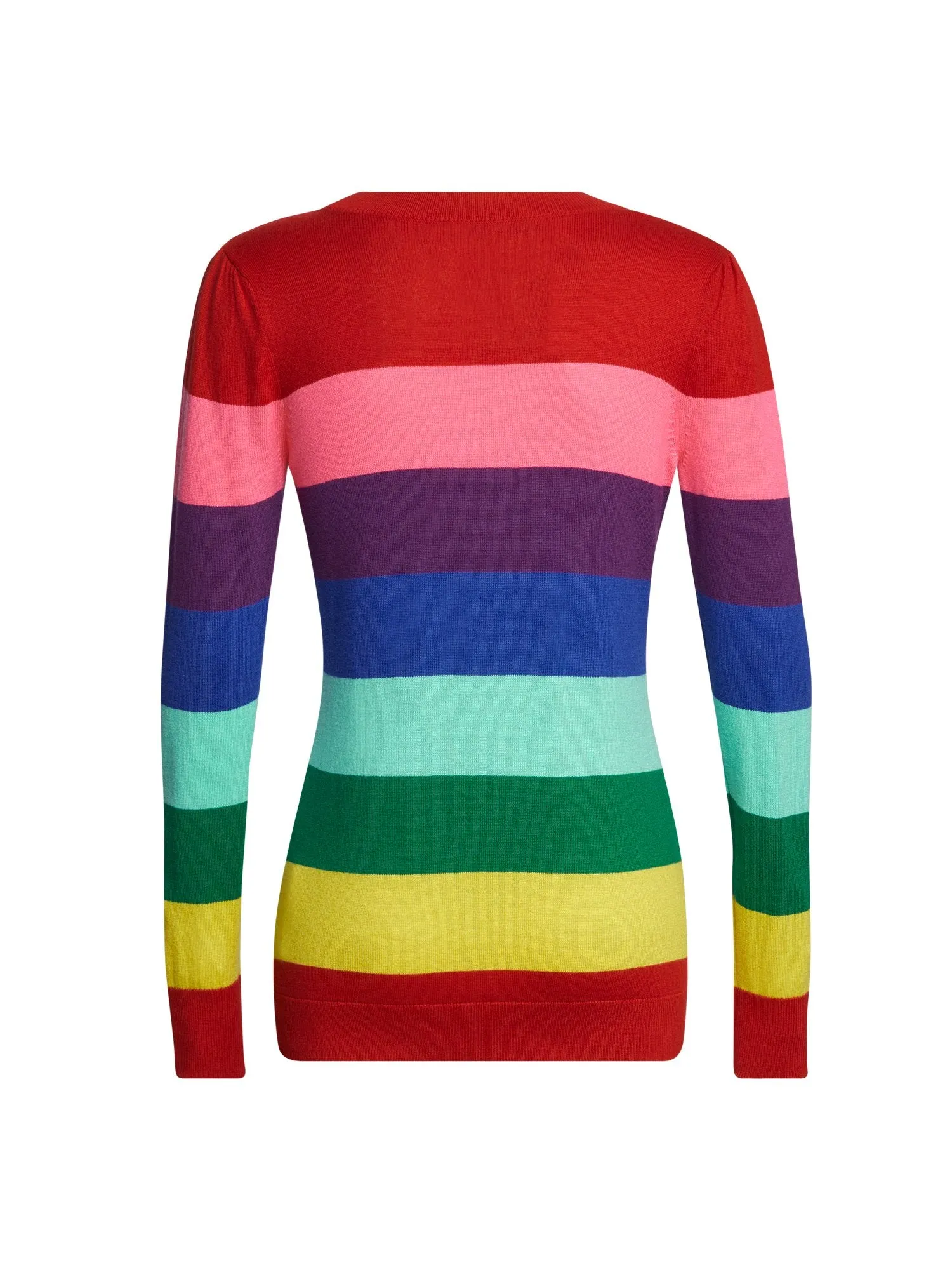 Rainbow-Stripe Crewneck Sweater