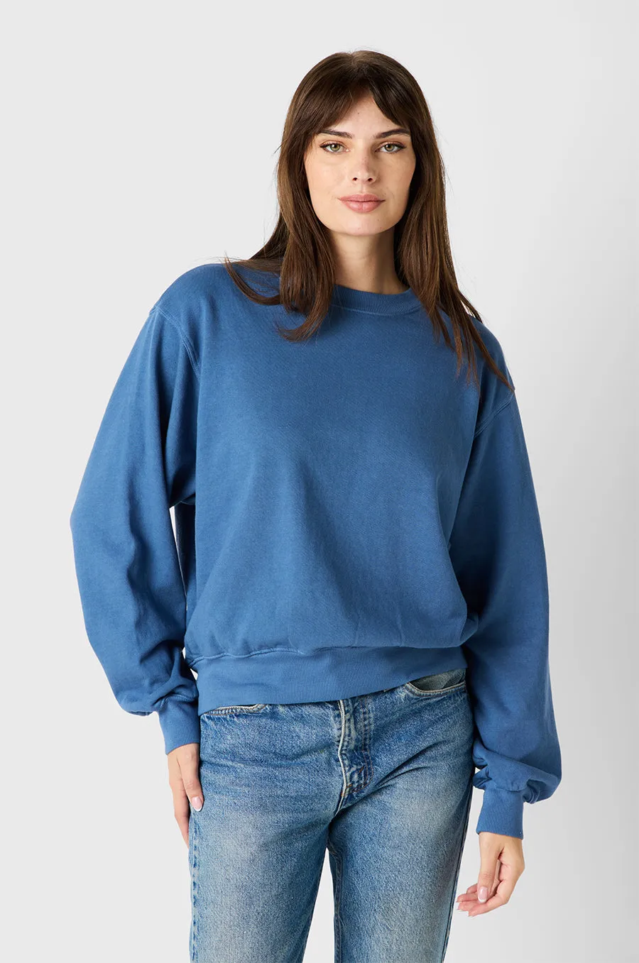 RELAXED SWEATSHIRT IN SEA BLUE ORGANIC COTTON