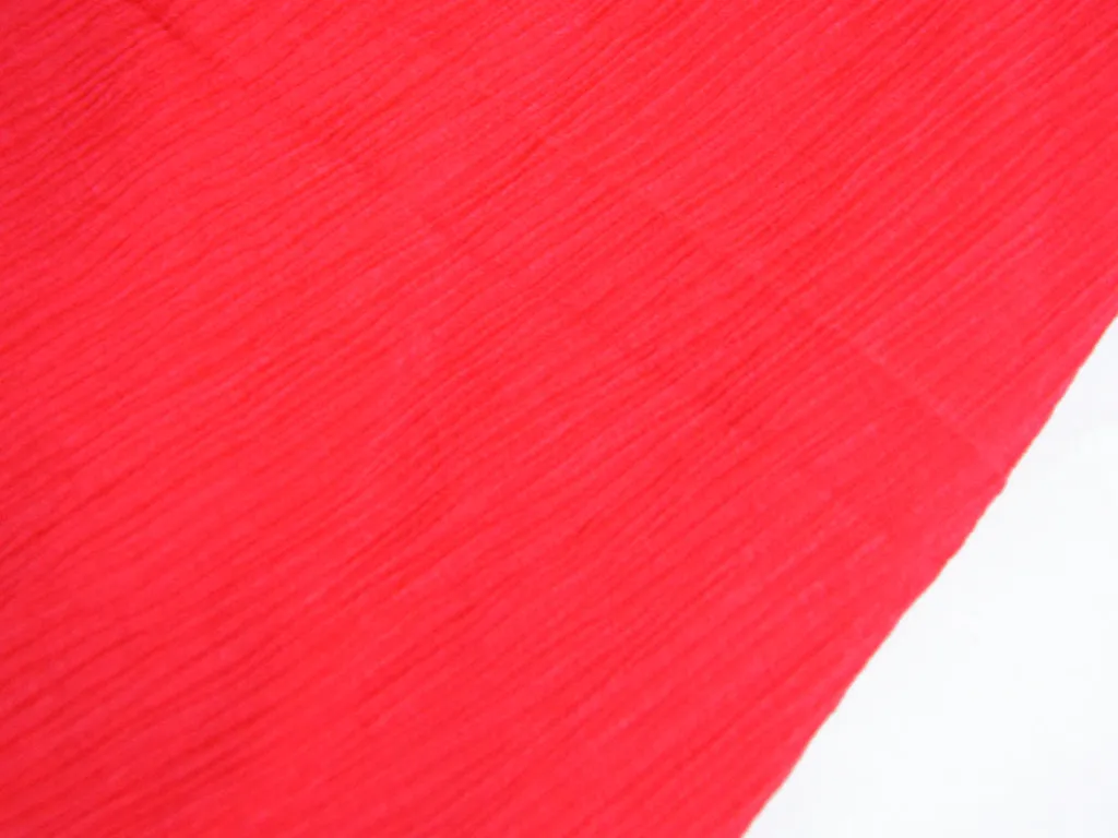 Royal Red Pleated Viscose Georgette Fabric (Wholesale)