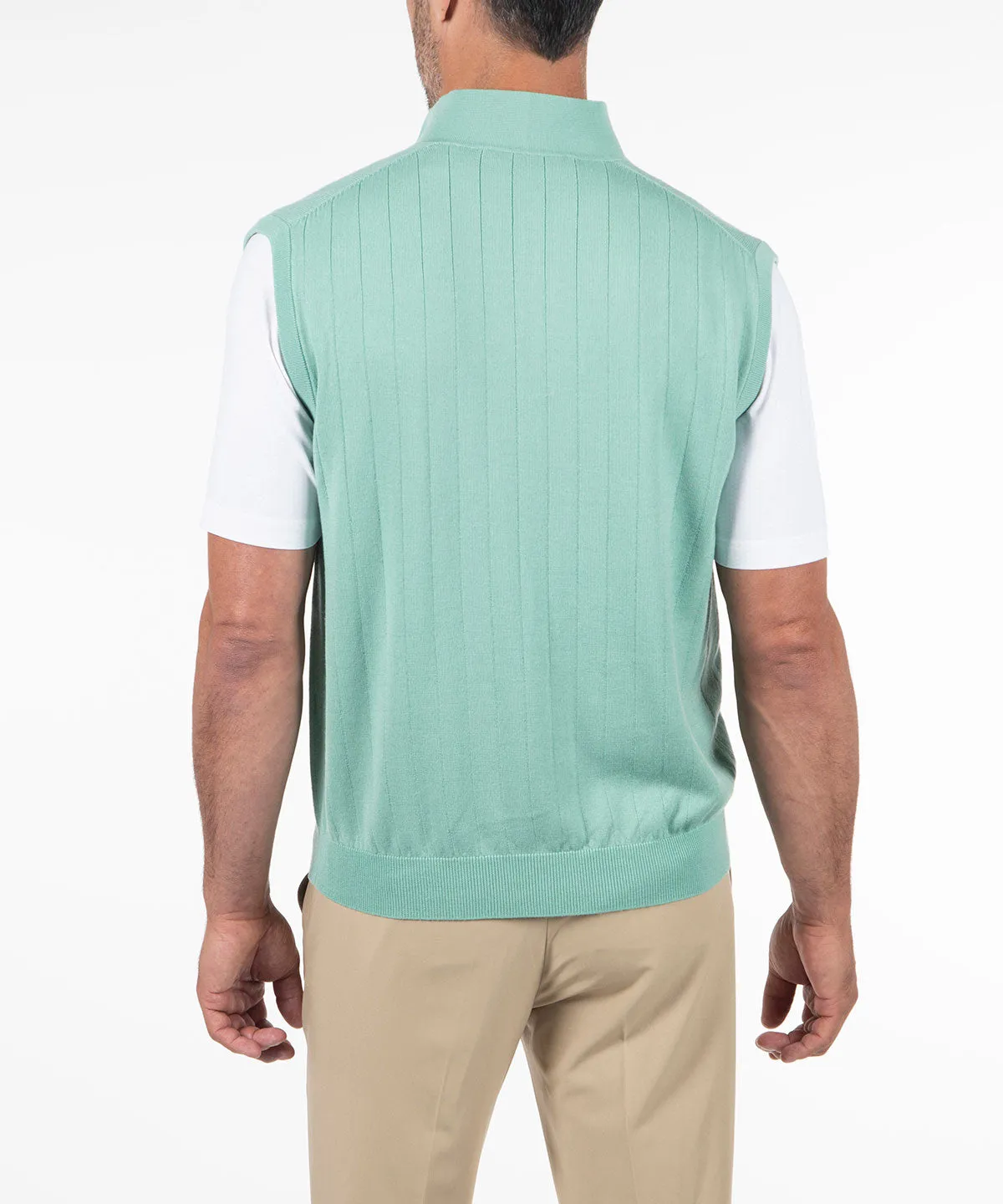 Signature Merino Lined Quarter-Zip Mock Neck Wind Vest