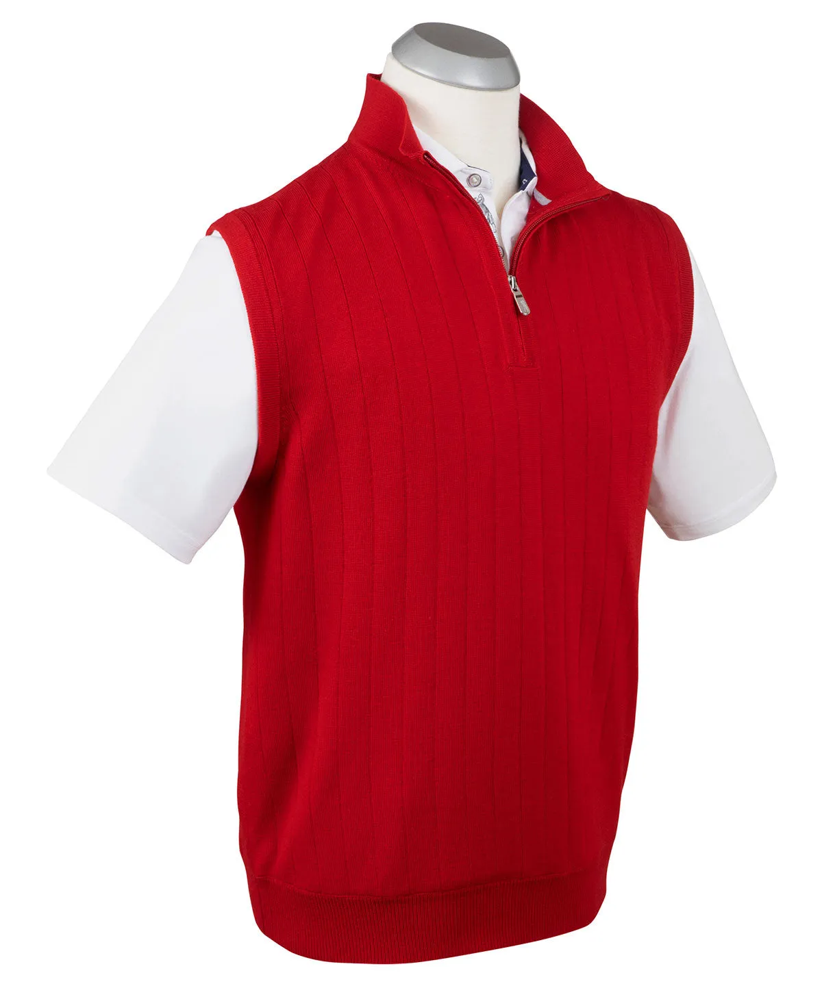 Signature Merino Lined Quarter-Zip Mock Neck Wind Vest