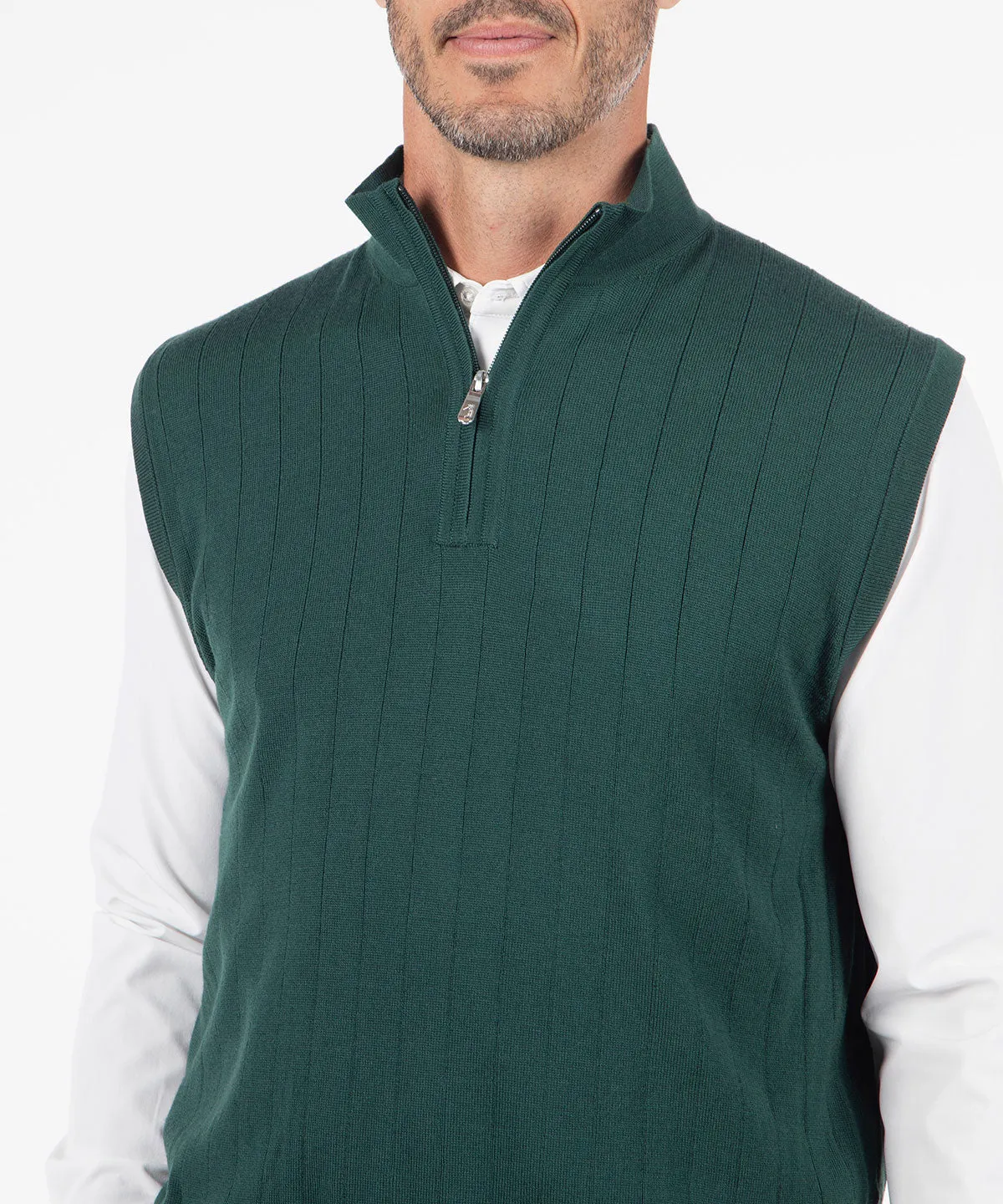 Signature Merino Lined Quarter-Zip Mock Neck Wind Vest