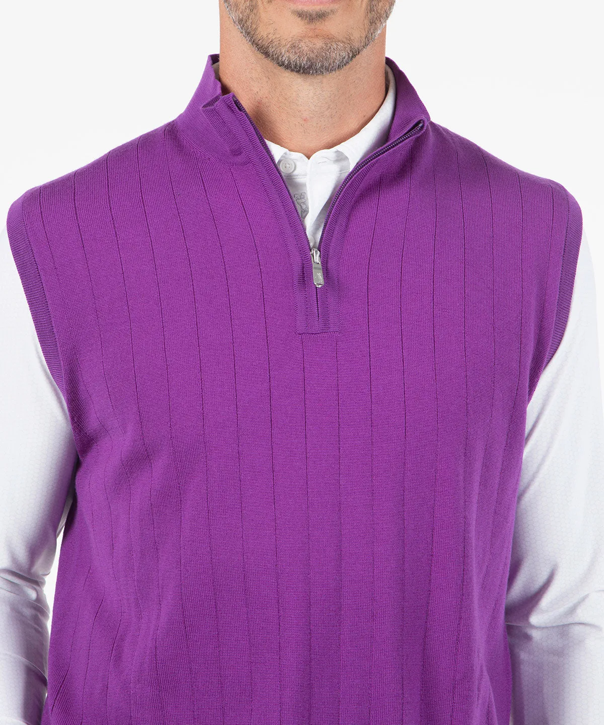 Signature Merino Lined Quarter-Zip Mock Neck Wind Vest