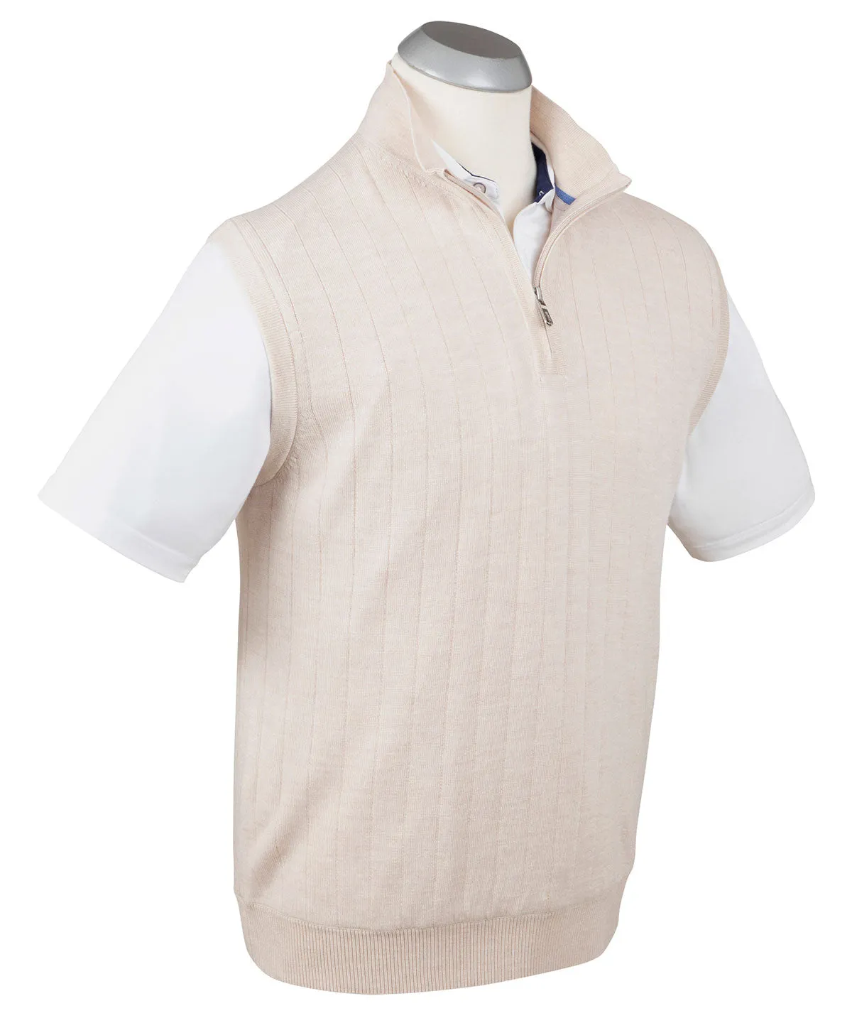 Signature Merino Lined Quarter-Zip Mock Neck Wind Vest