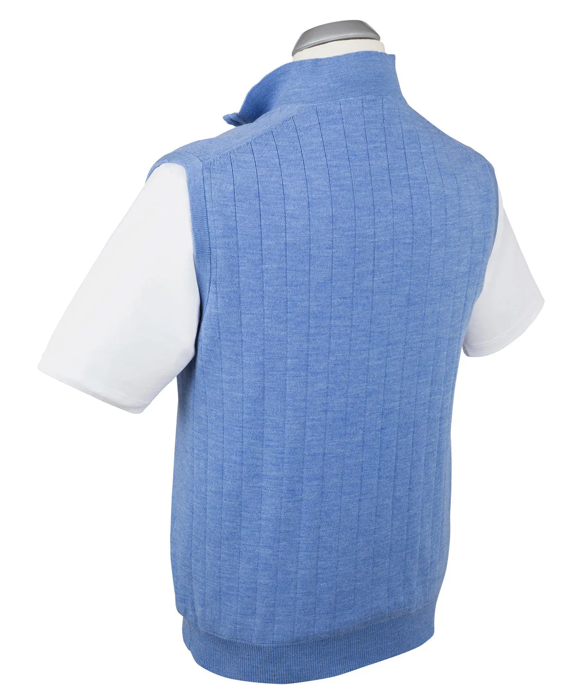 Signature Merino Lined Quarter-Zip Mock Neck Wind Vest