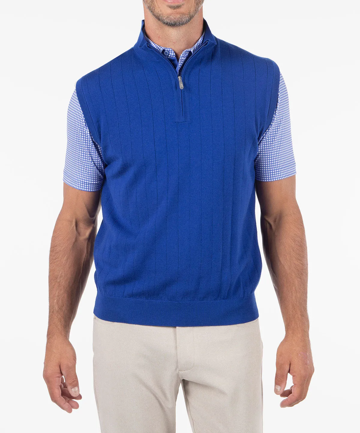 Signature Merino Lined Quarter-Zip Mock Neck Wind Vest