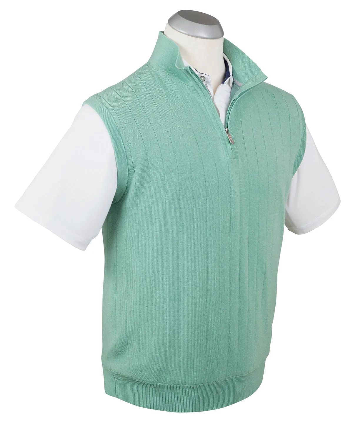 Signature Merino Lined Quarter-Zip Mock Neck Wind Vest