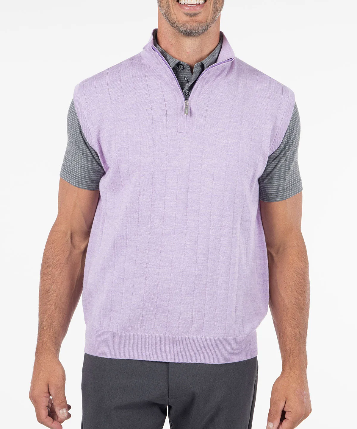 Signature Merino Lined Quarter-Zip Mock Neck Wind Vest