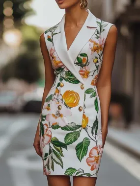 Sleeveless Blazer Dress With a Vintage Touch