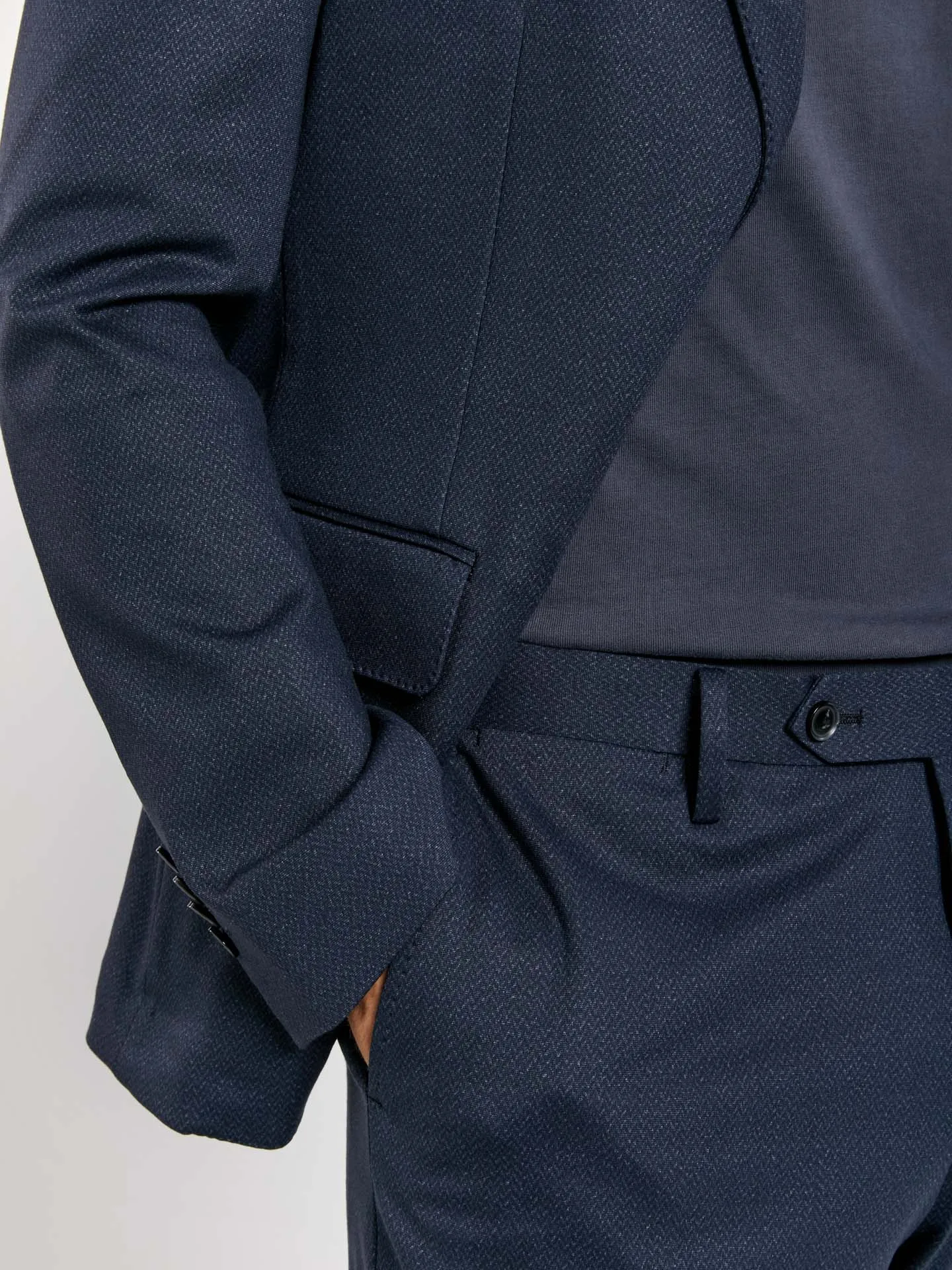 Slim fit k-motion herringbone suit